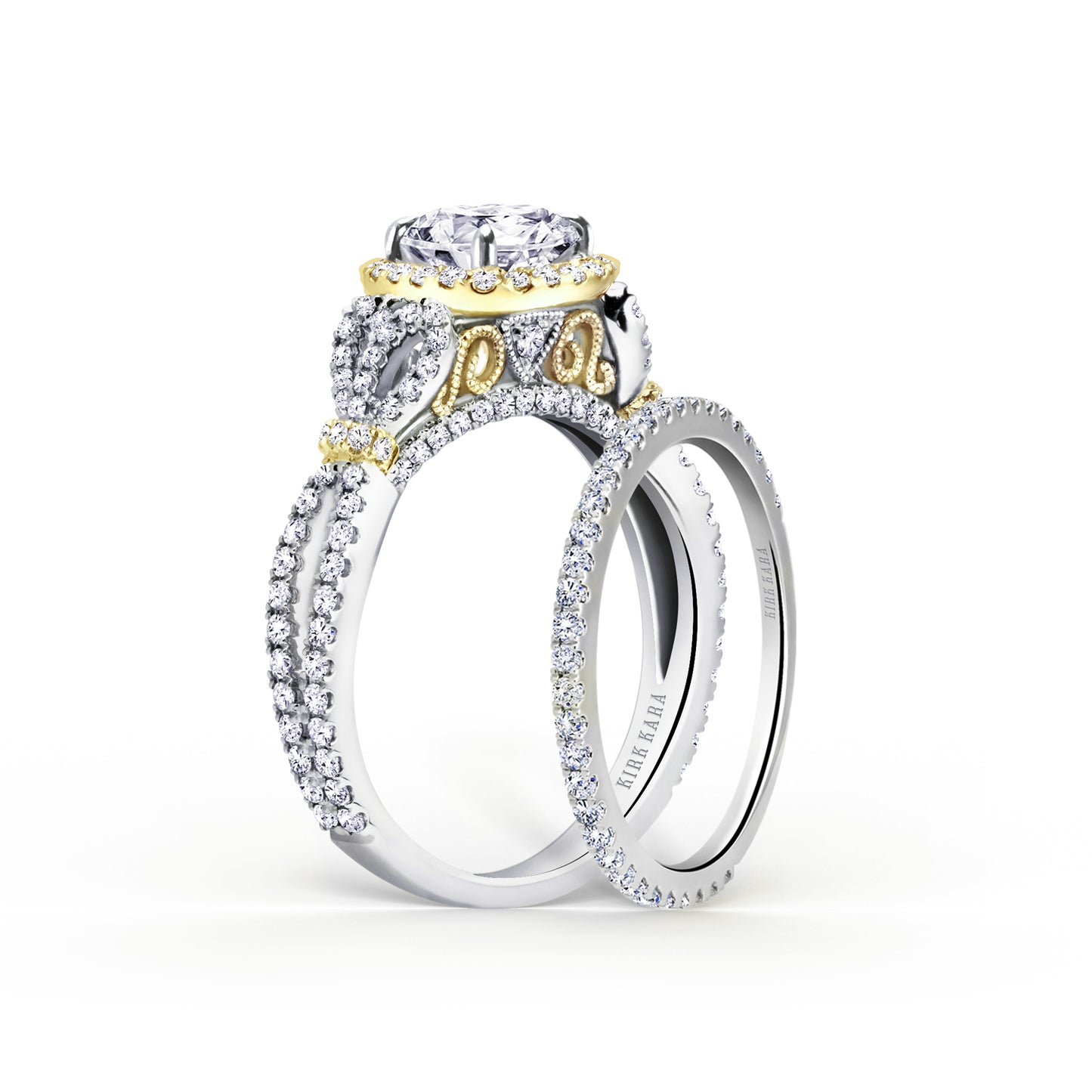 Delicate Bows Halo Diamond Engagement Ring