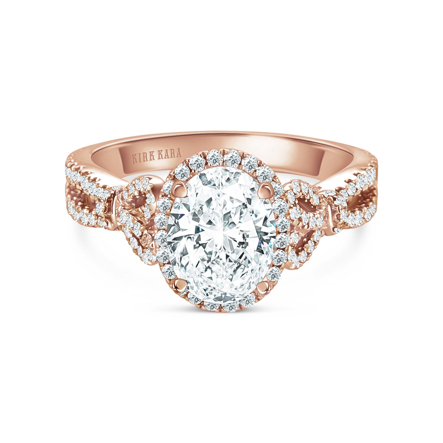 Delicate Bows Halo Diamond Engagement Ring