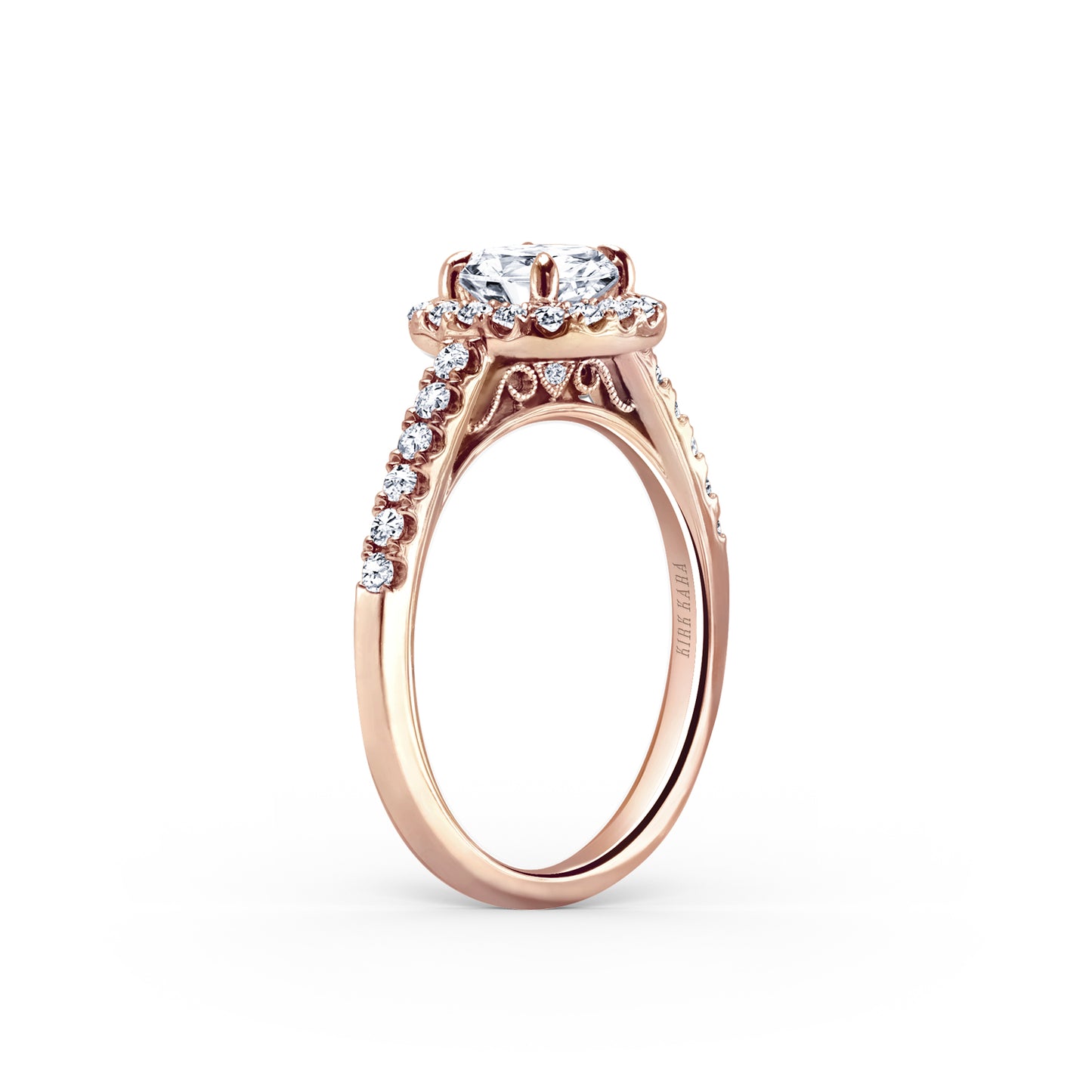 Classic Delicate Prong Set Halo Diamond Engagement Ring