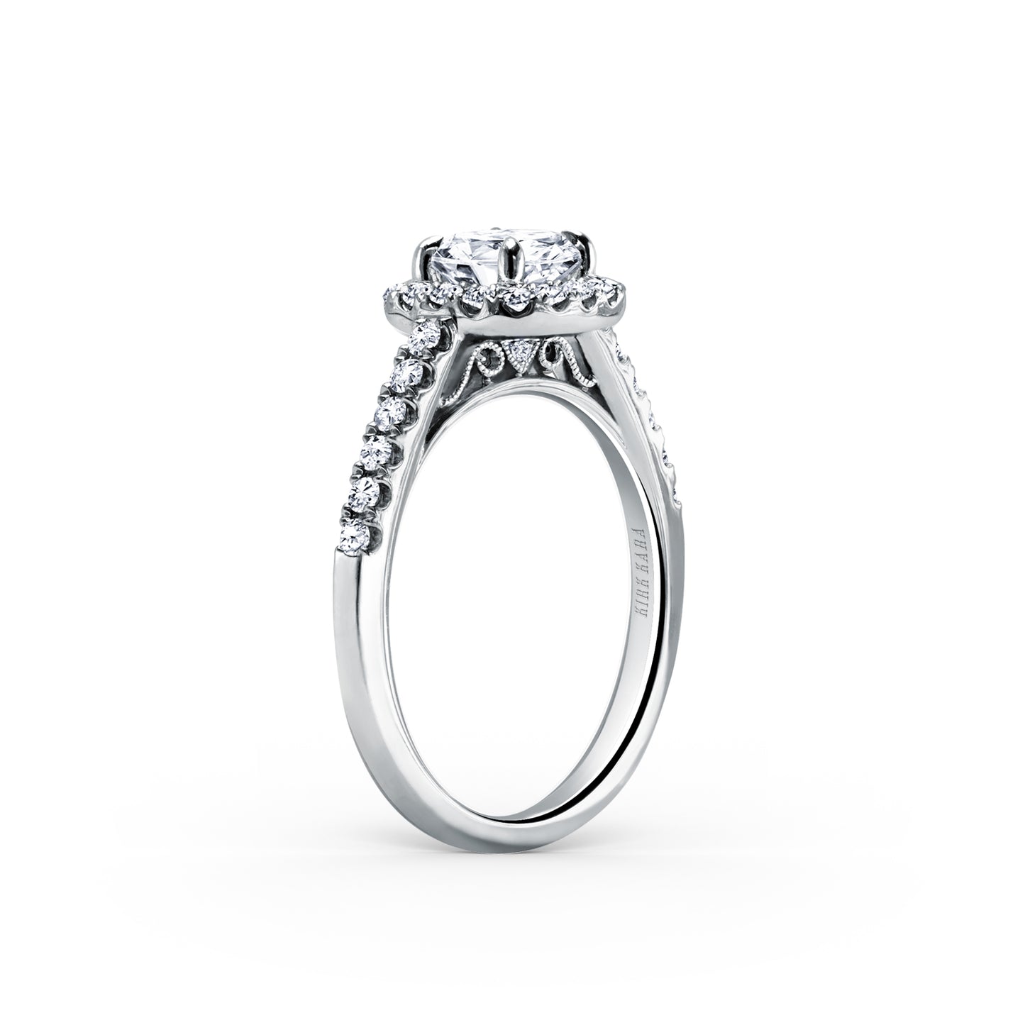 Classic Delicate Prong Set Halo Diamond Engagement Ring