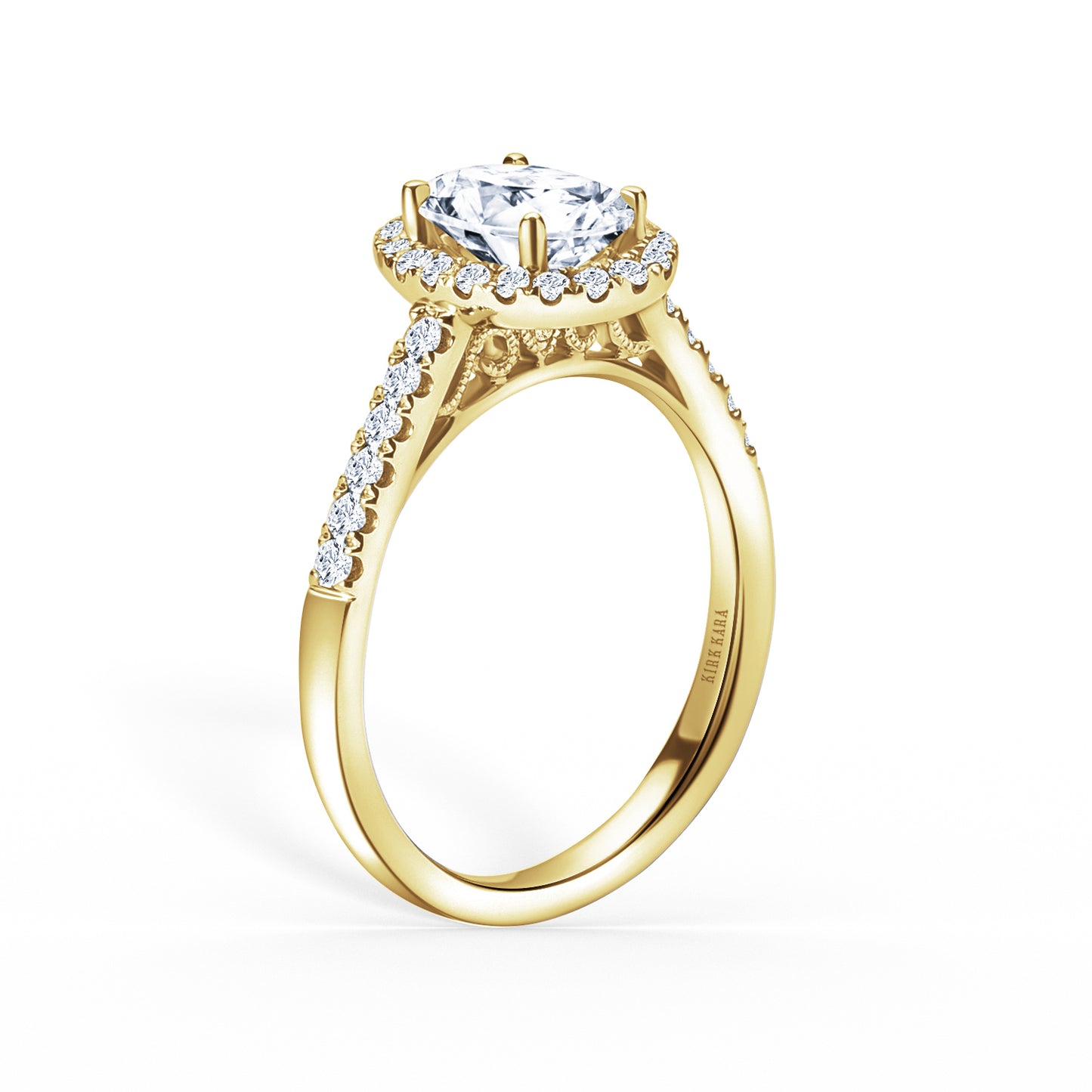 Classic Delicate Prong Set Halo Diamond Engagement Ring