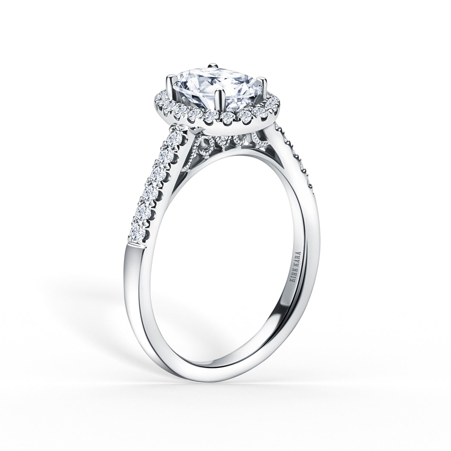 Classic Delicate Prong Set Halo Diamond Engagement Ring