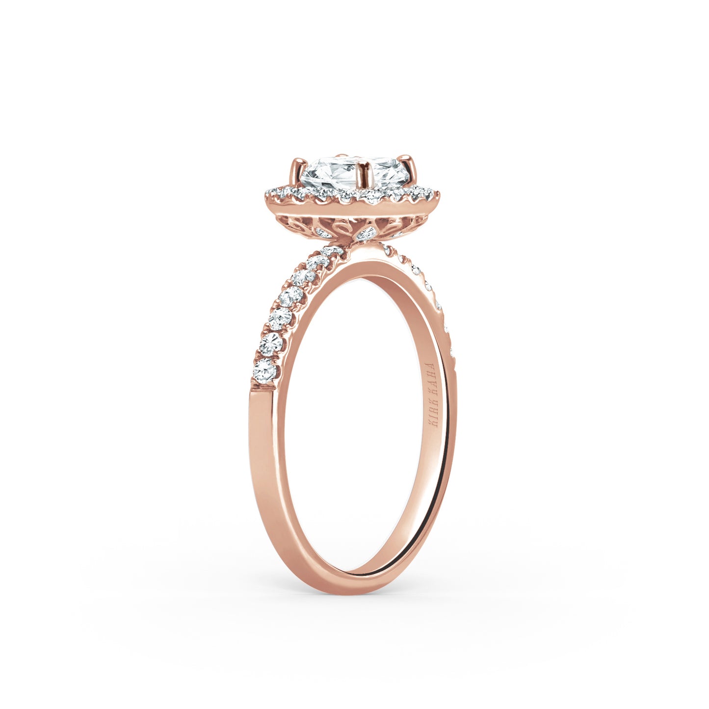 Modern Halo Diamond Engagement Ring