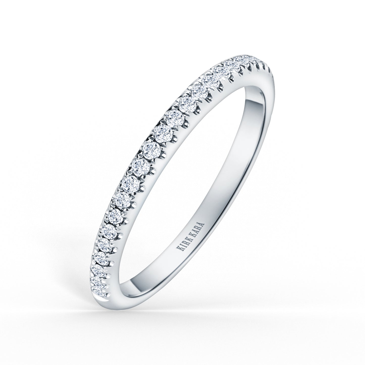 Thin Delicate Prong Set Diamond Wedding Band