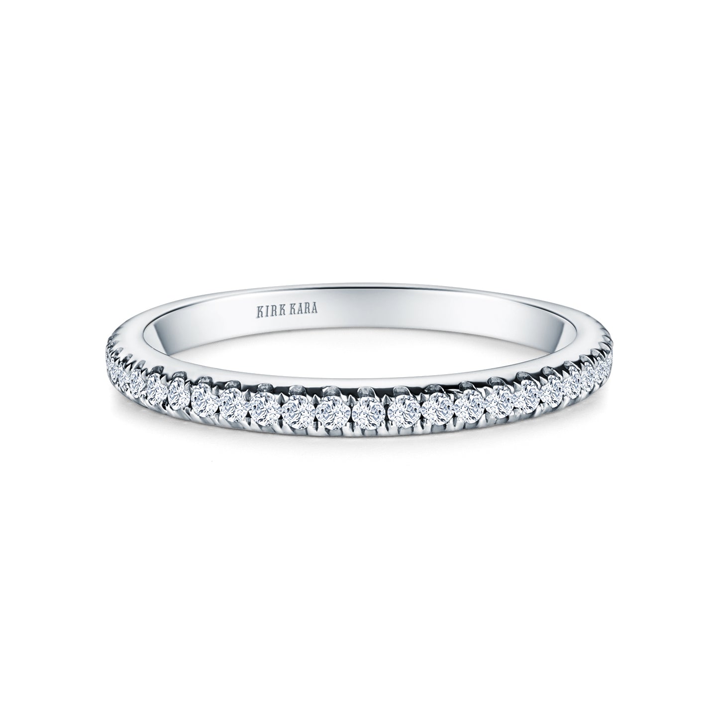 Thin Delicate Prong Set Diamond Wedding Band