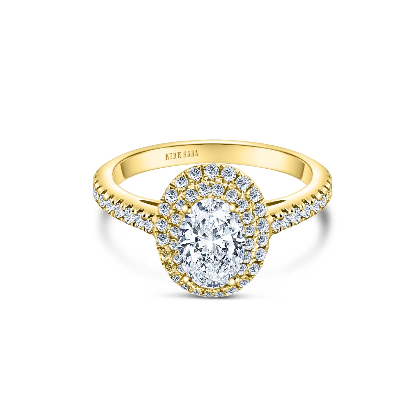 Classic Delicate Prong Set Double Halo Diamond Engagement Ring