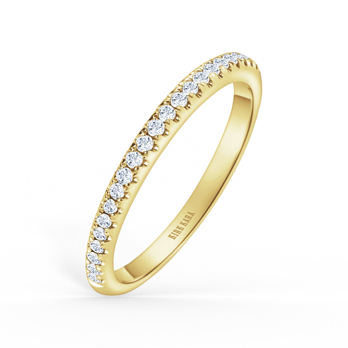 Thin Delicate Prong Set Diamond Wedding Band