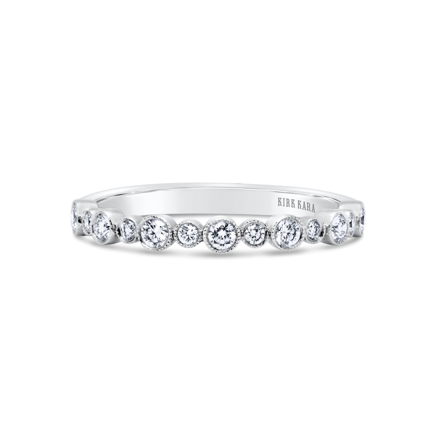 Boho Bubble Milgrain Diamond Wedding Band