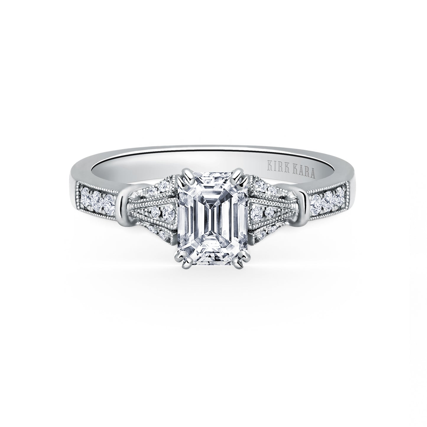 Three Leaf Diamond Engagement Ring