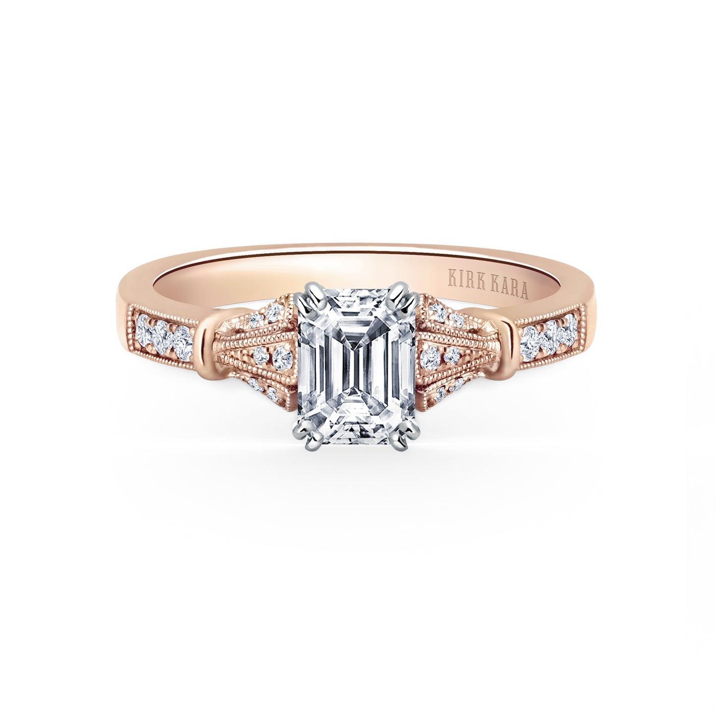 Three Leaf Diamond Engagement Ring