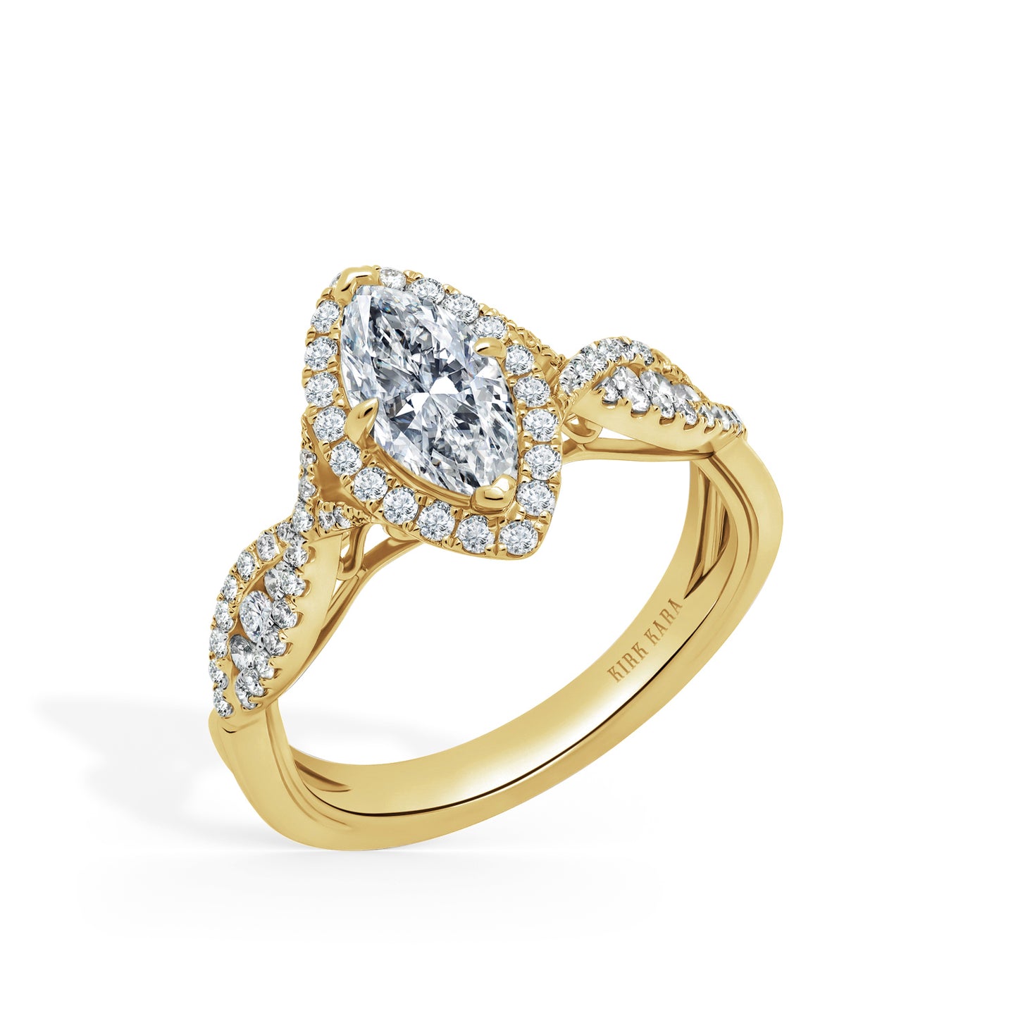 Classic Twist Channel Halo Diamond Engagement Ring