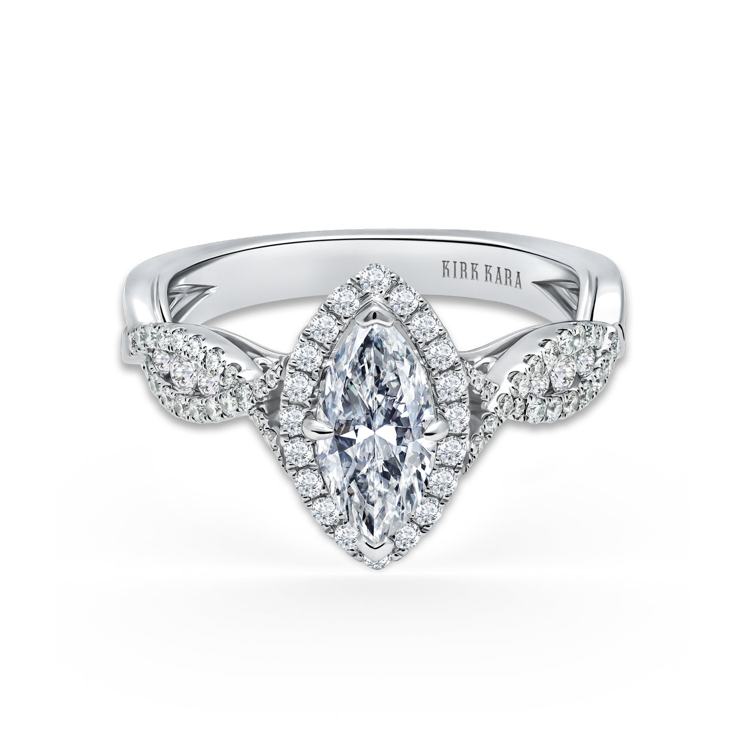 Classic Twist Channel Halo Diamond Engagement Ring