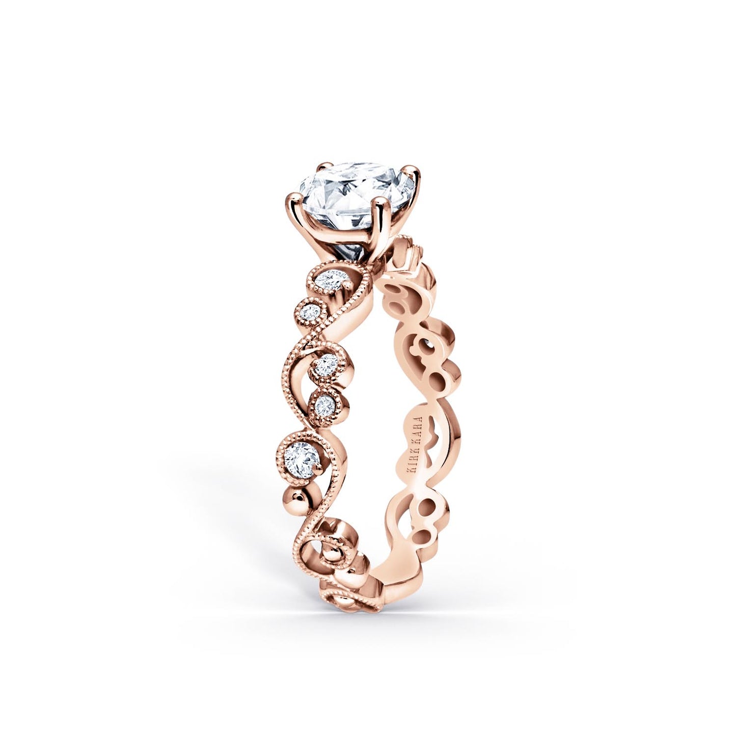 Lace Milgrain Solitaire Diamond Engagement Ring