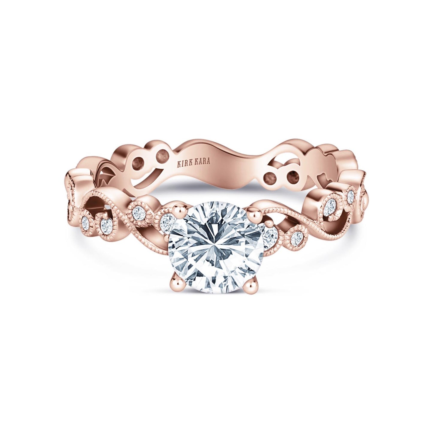 Lace Milgrain Solitaire Diamond Engagement Ring