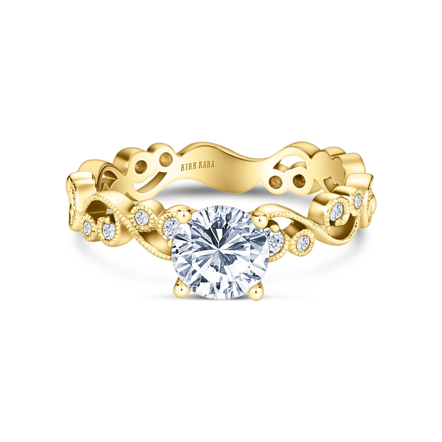 Lace Milgrain Solitaire Diamond Engagement Ring