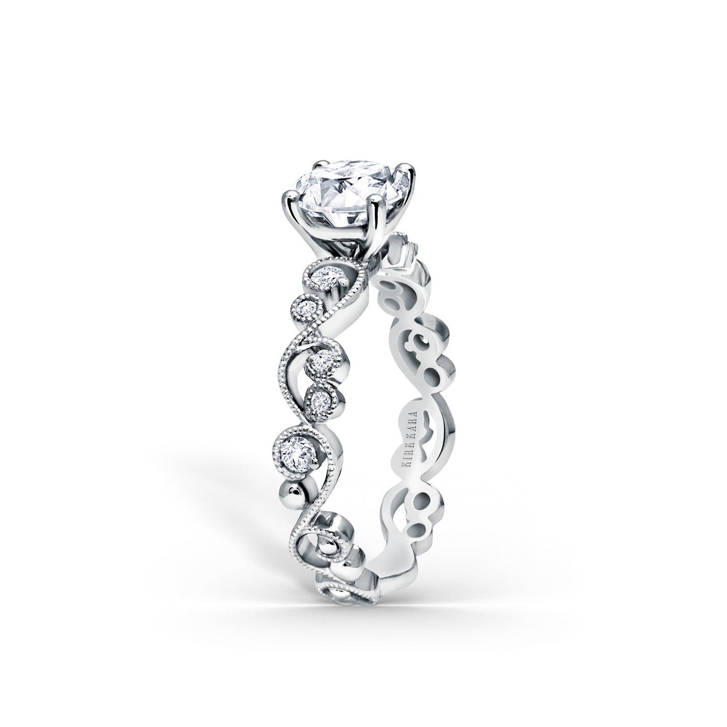 Lace Milgrain Solitaire Diamond Engagement Ring