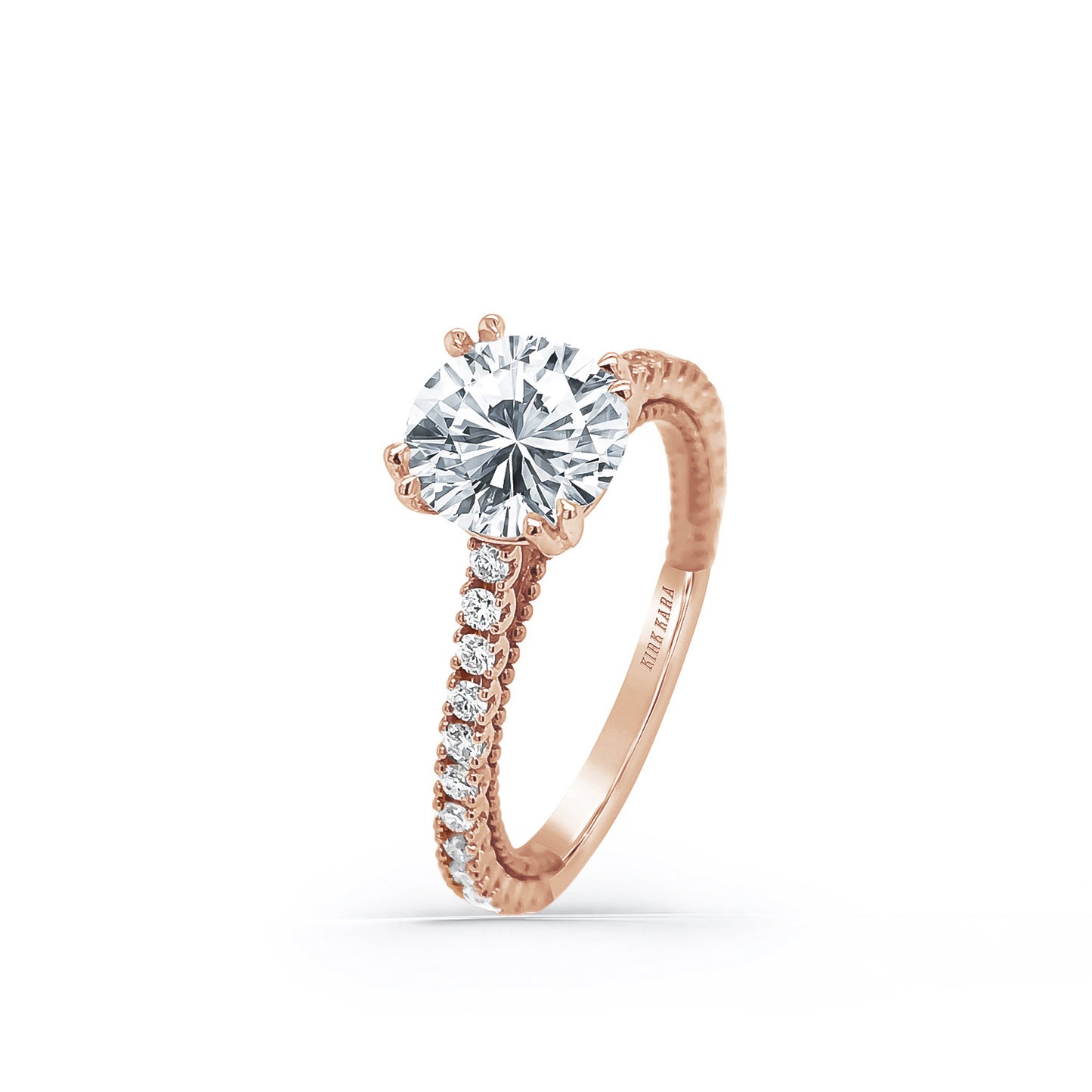 Beaded Timeless Diamond Engagement Ring