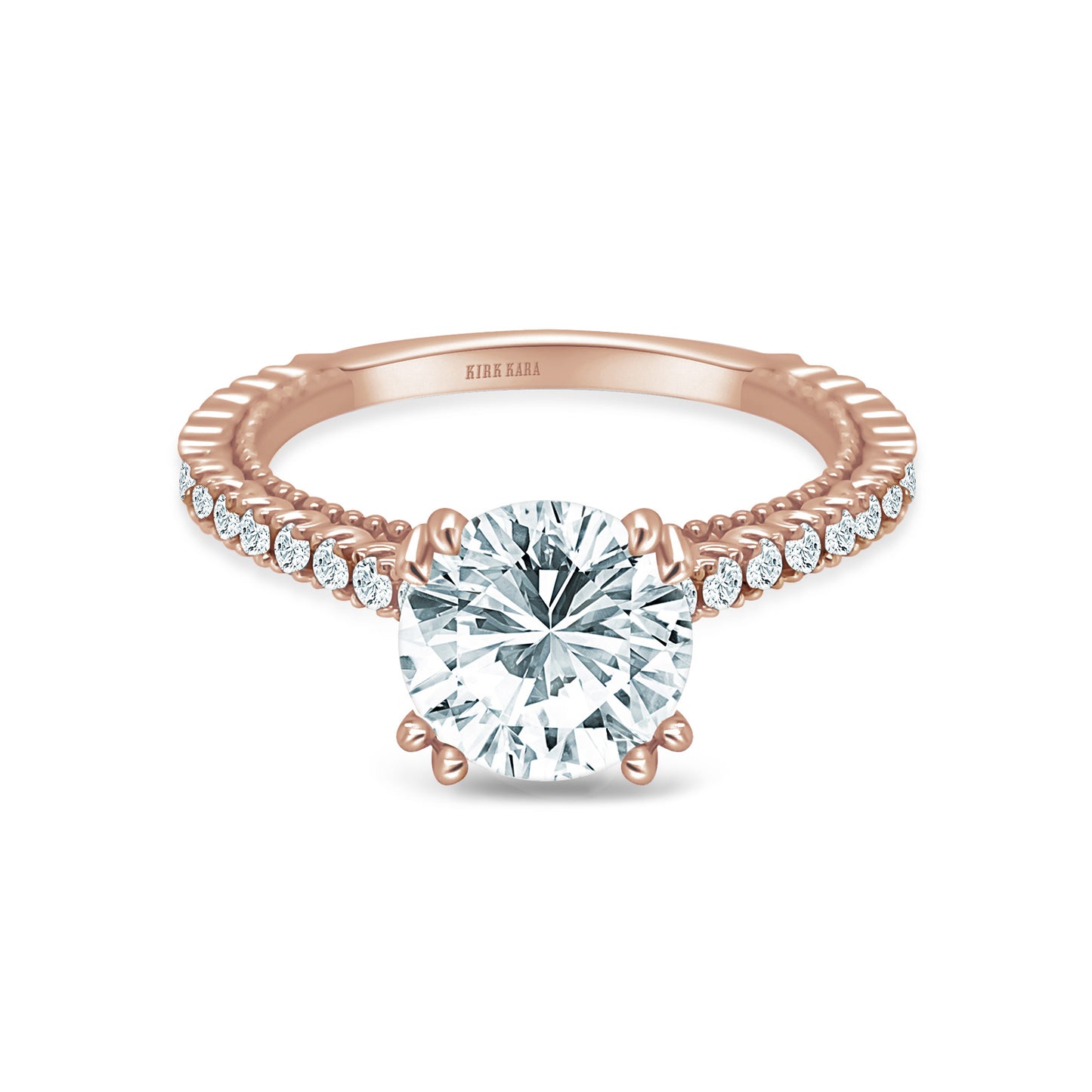 Beaded Timeless Diamond Engagement Ring