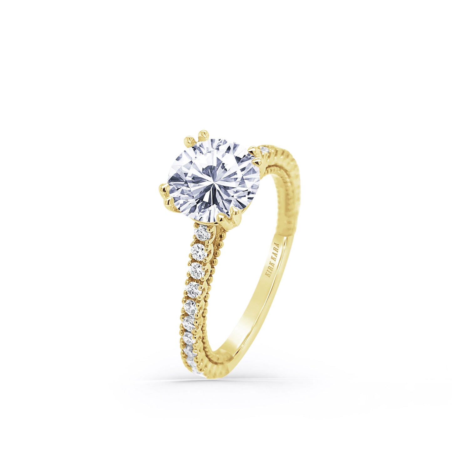 Beaded Timeless Diamond Engagement Ring