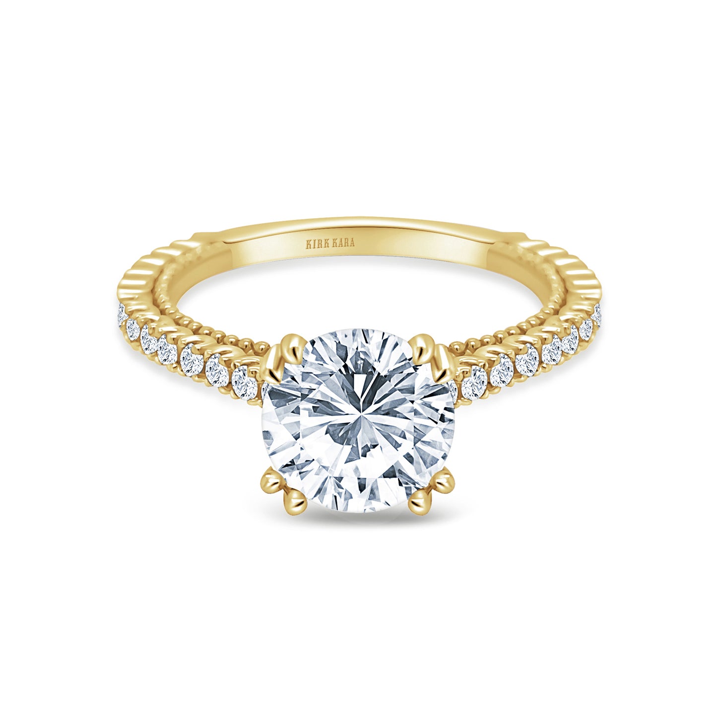 Beaded Timeless Diamond Engagement Ring
