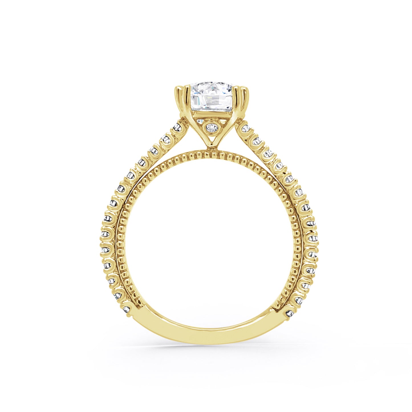 Beaded Timeless Diamond Engagement Ring