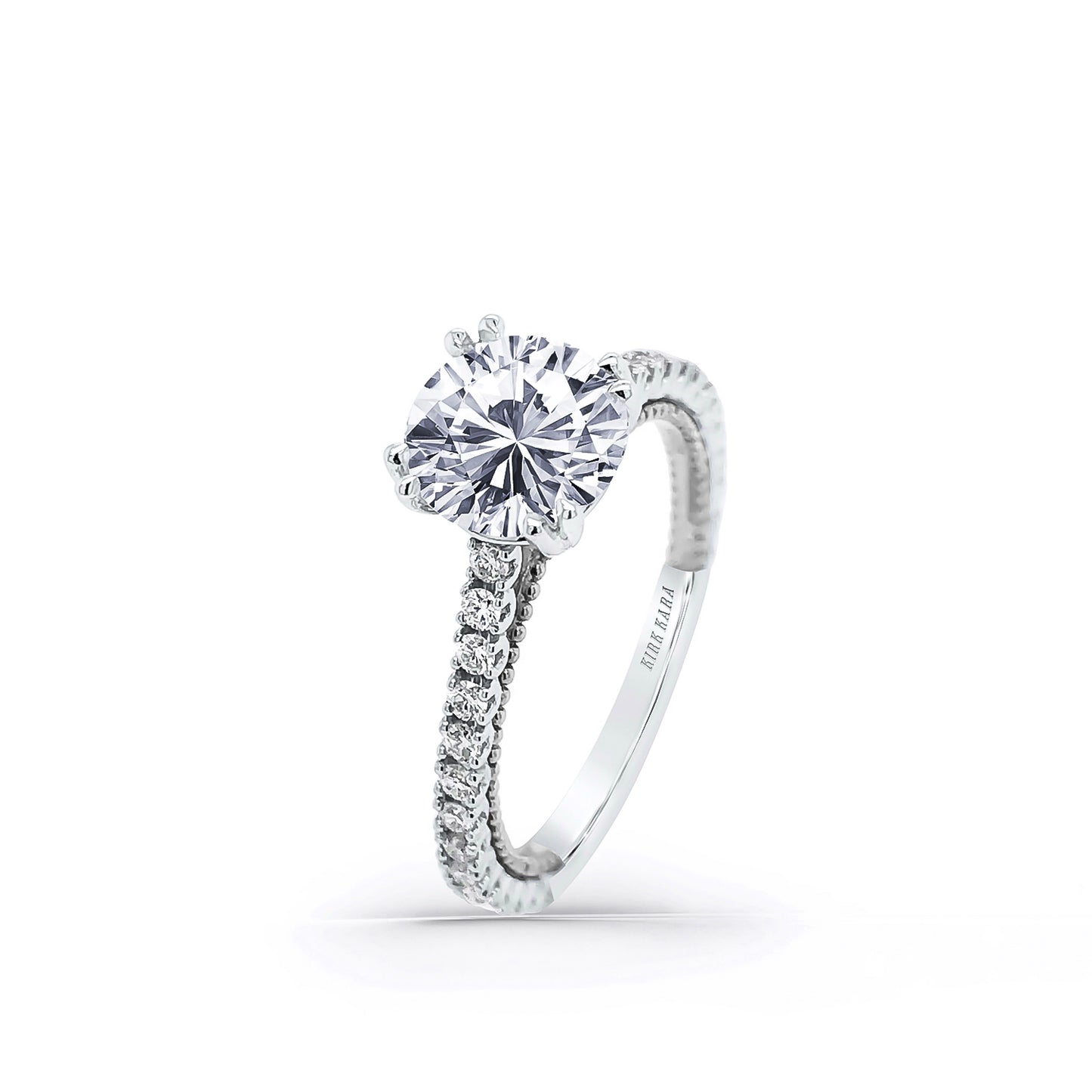 Beaded Timeless Diamond Engagement Ring