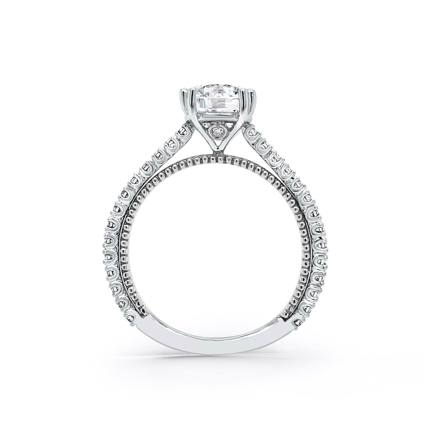 Beaded Timeless Diamond Engagement Ring