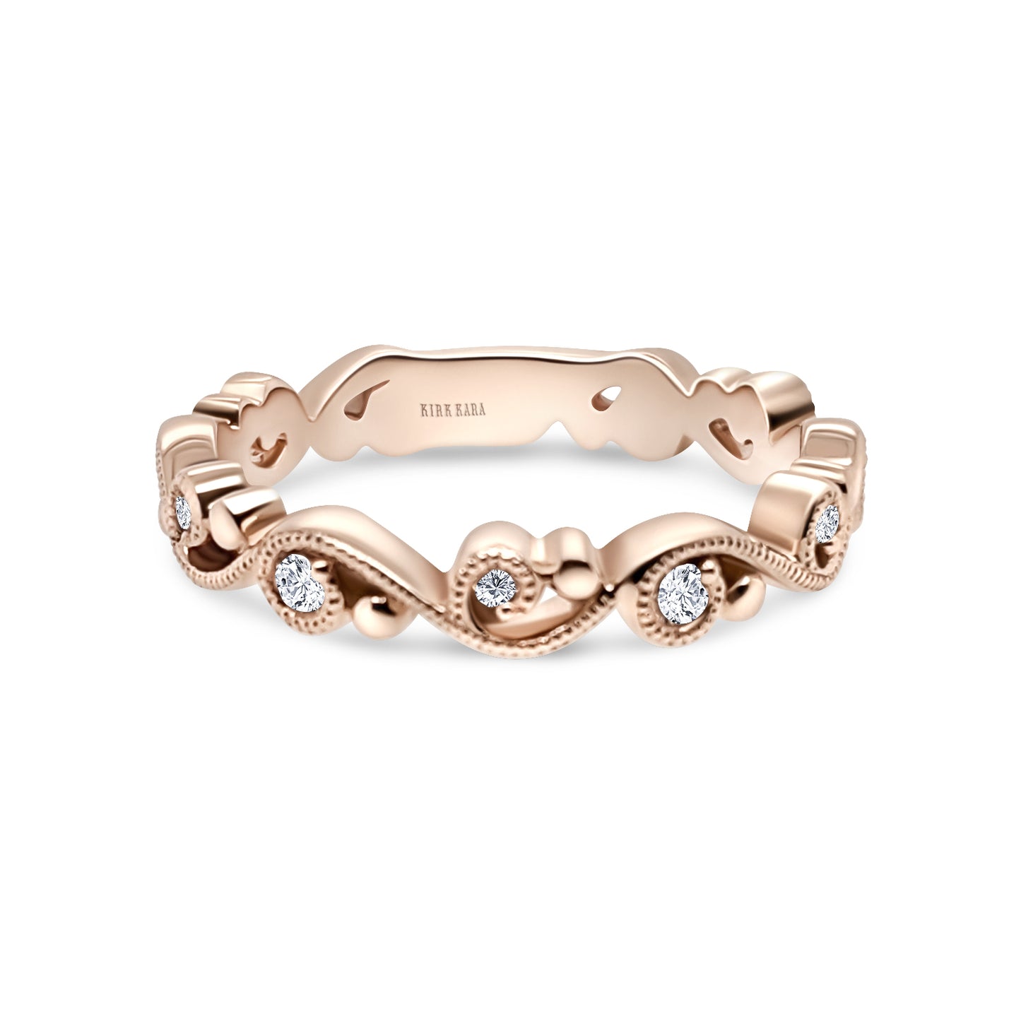 Delicate Lace Diamond Romantic Wedding Band