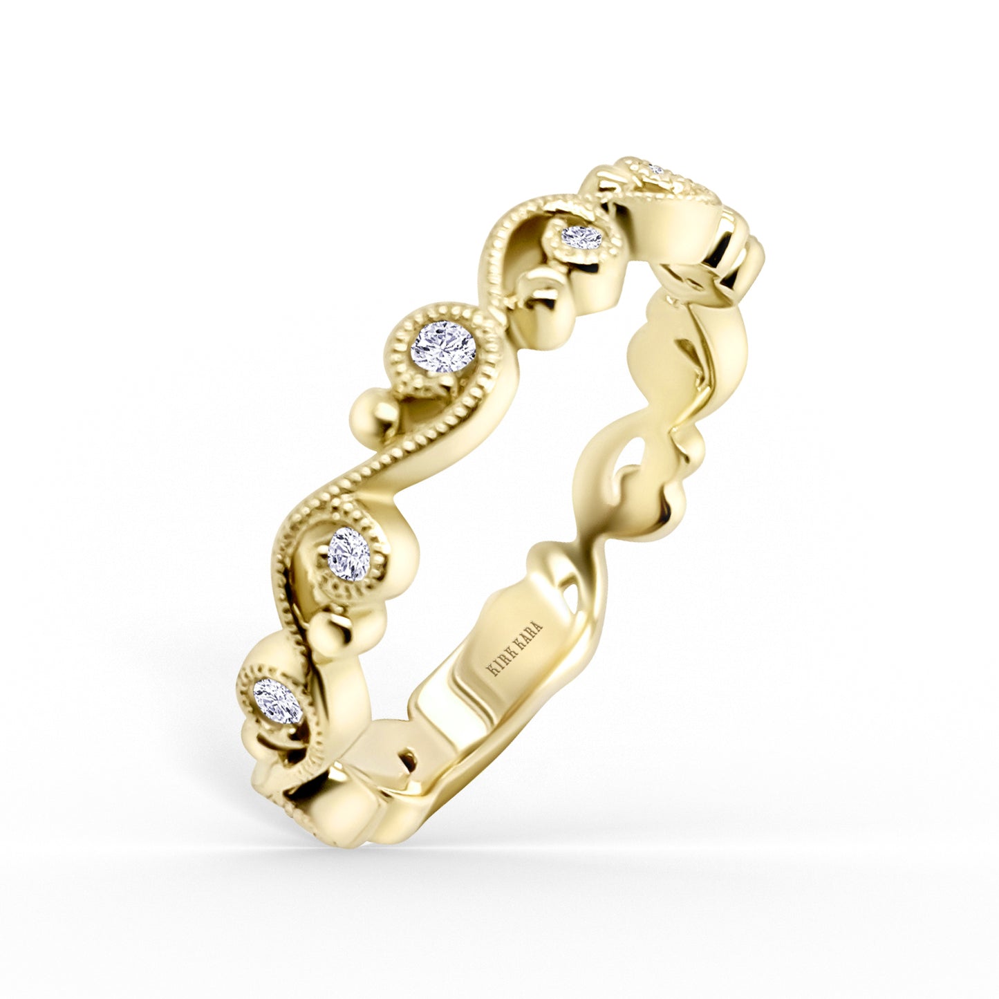 Delicate Lace Diamond Romantic Wedding Band