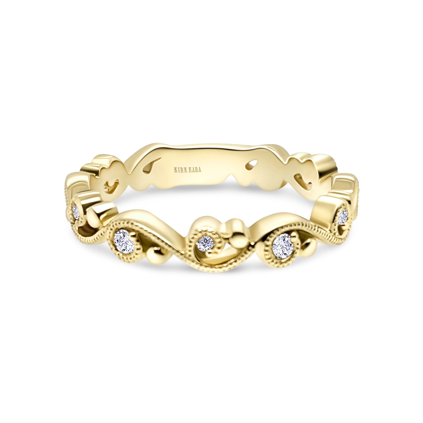 Delicate Lace Diamond Romantic Wedding Band