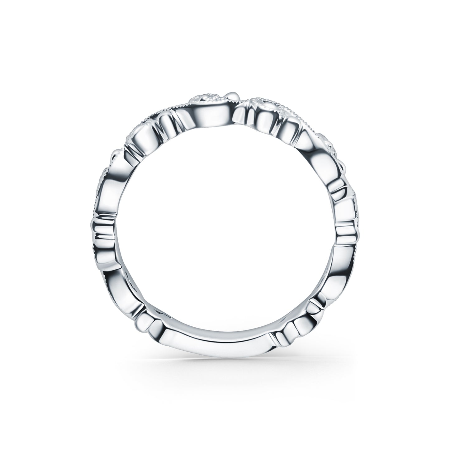 Delicate Lace Diamond Romantic Wedding Band