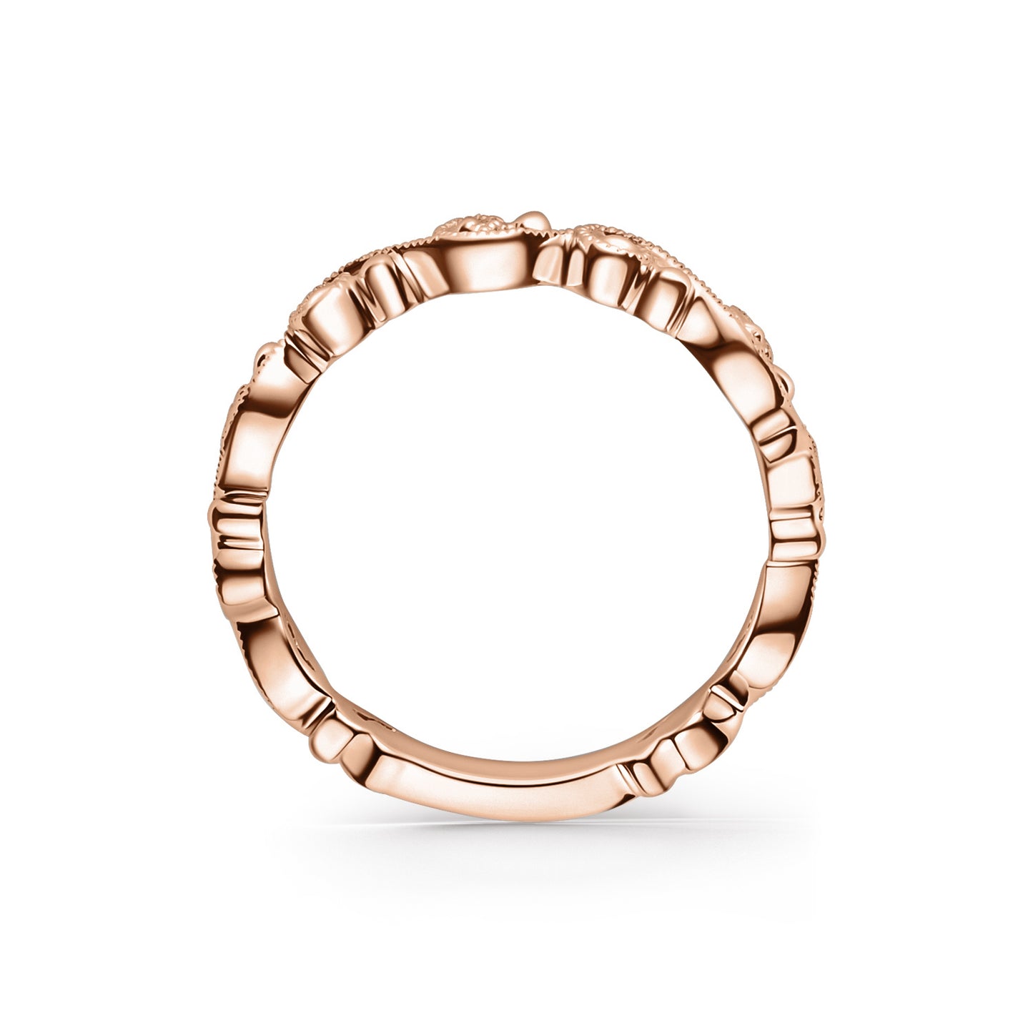 Delicate Lace Diamond Romantic Wedding Band