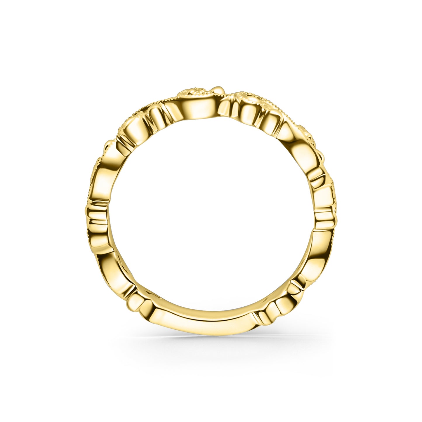 Delicate Lace Diamond Romantic Wedding Band