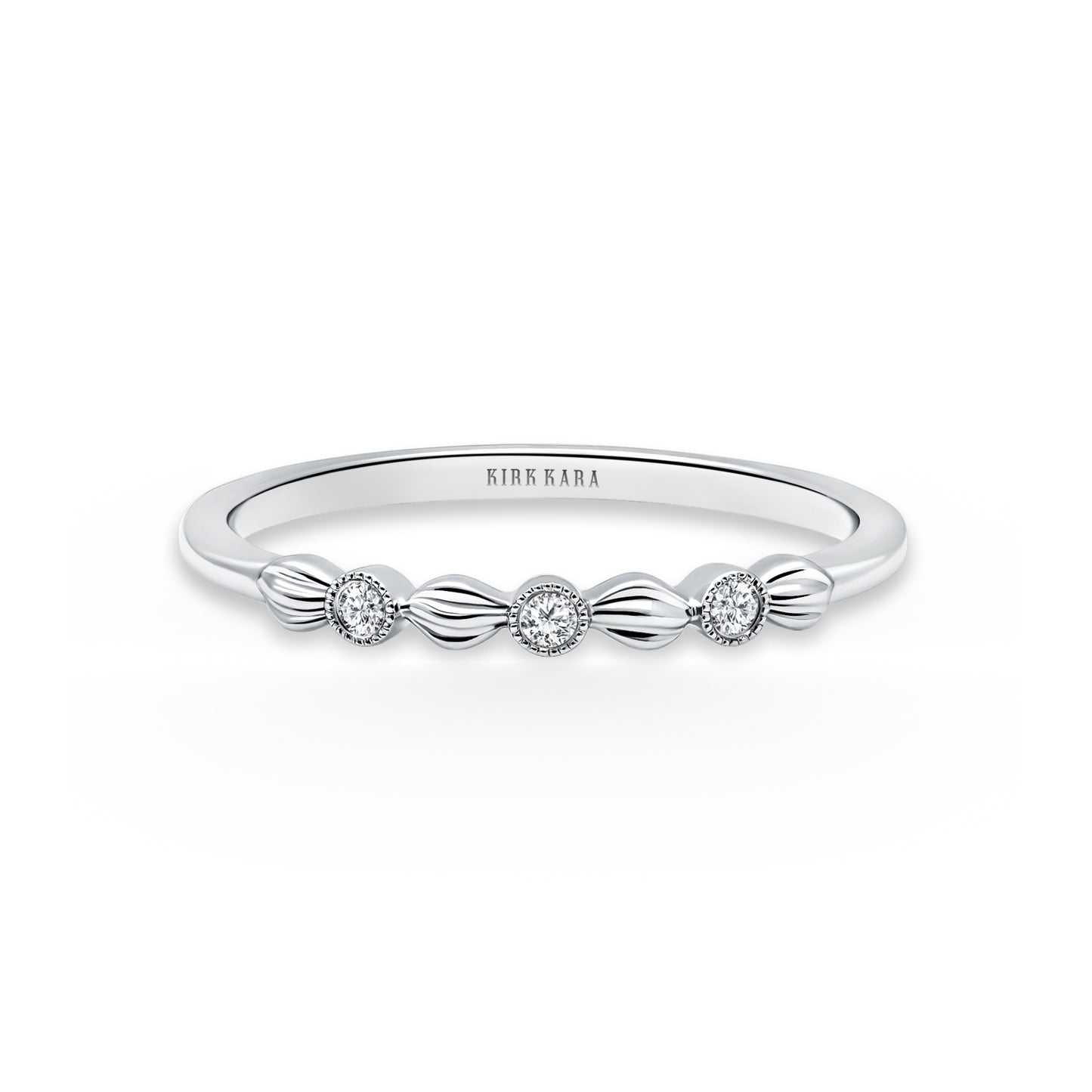 Petite Floral Diamond Wedding Band