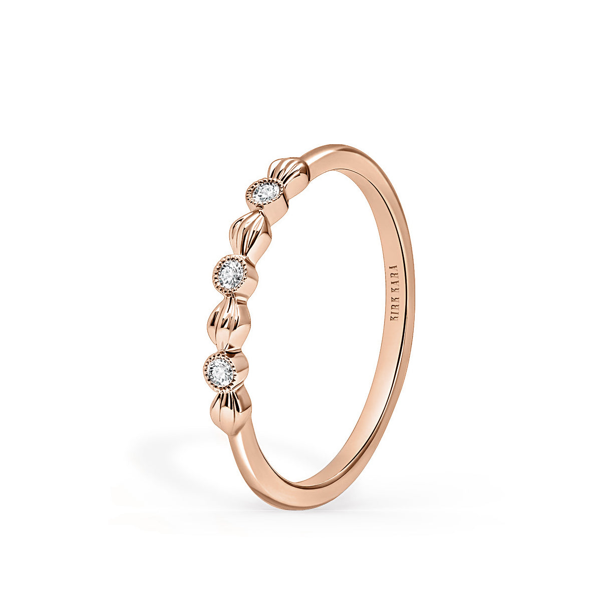 Petite Floral Diamond Wedding Band