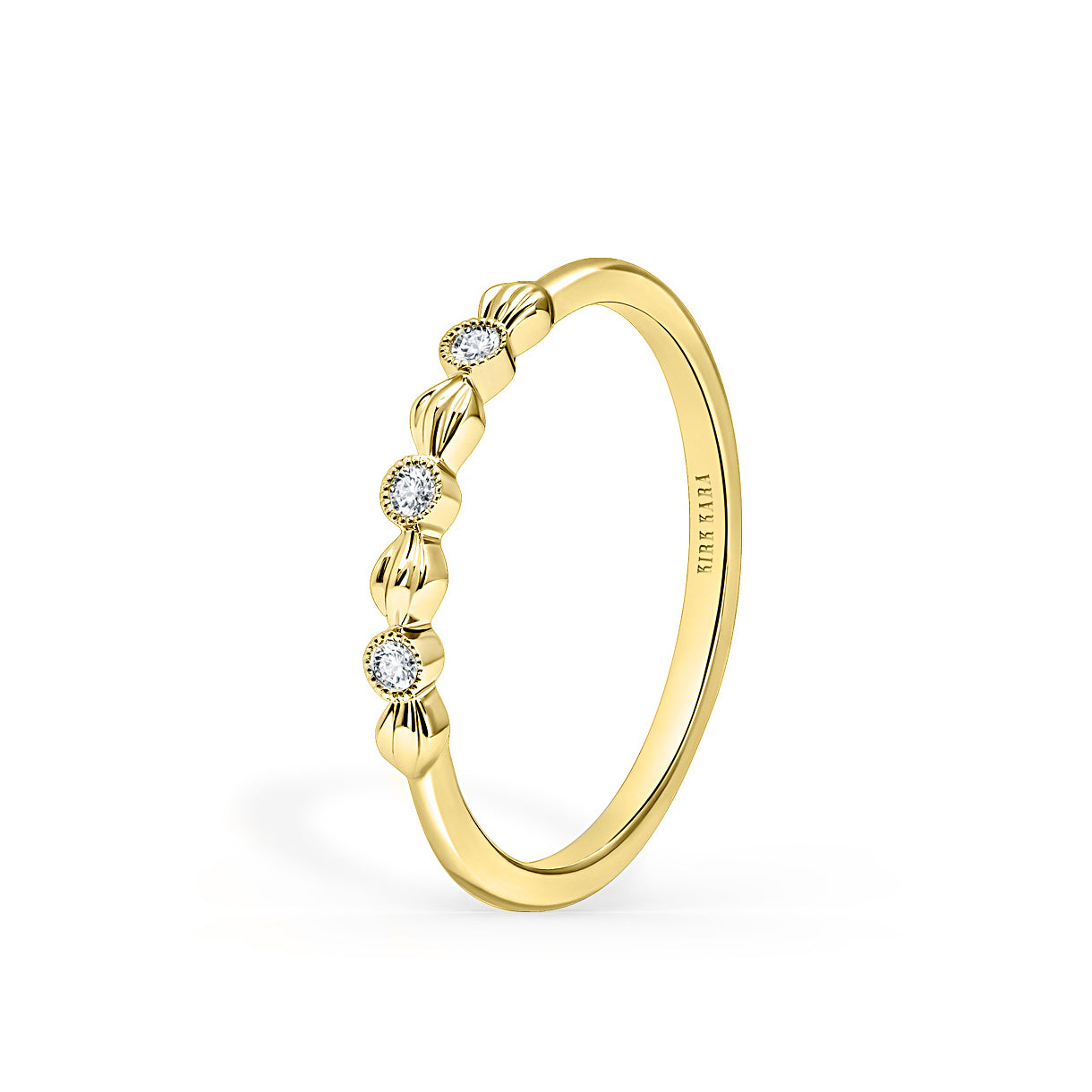 Petite Floral Diamond Wedding Band