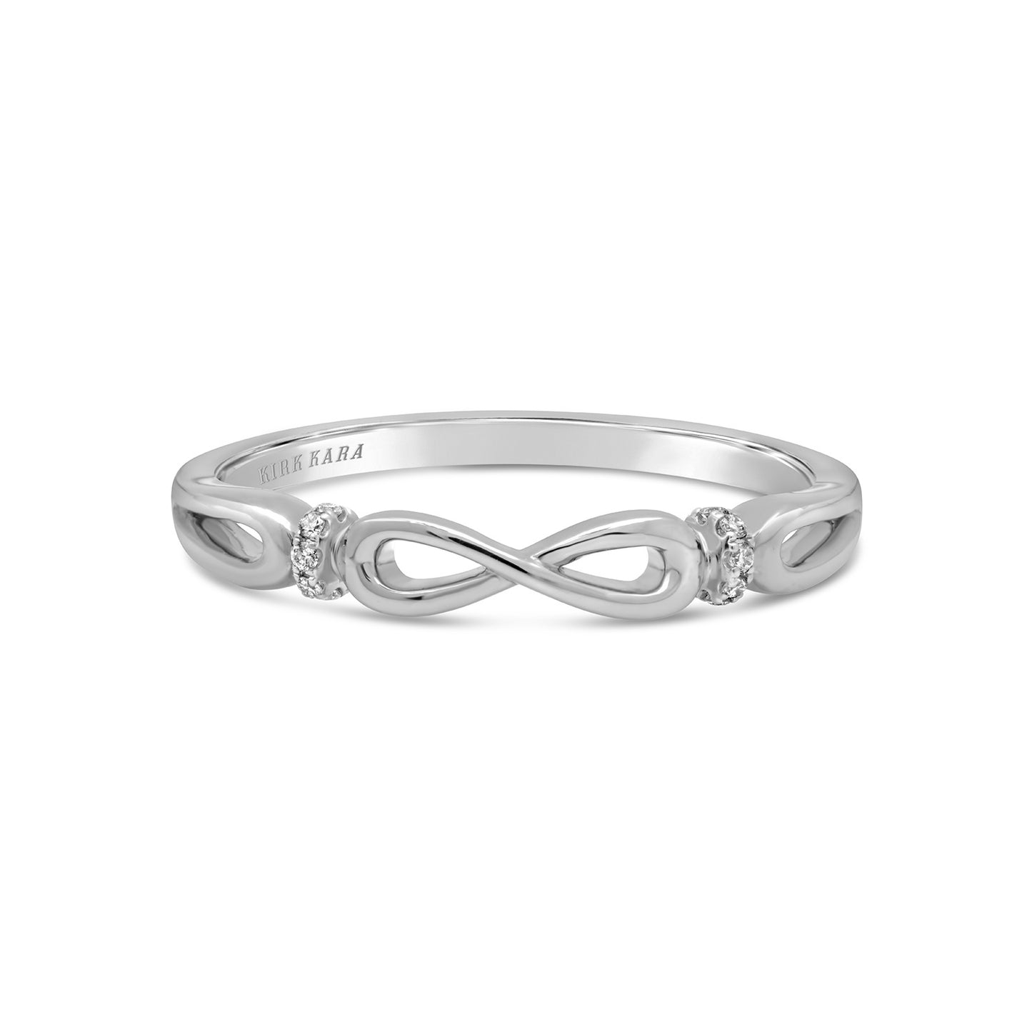 High Polish Bow Diamond Accent Wedding Band