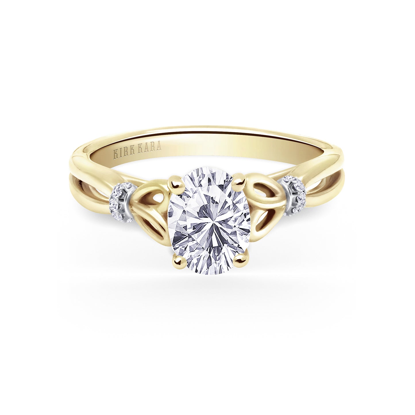 High Polish Bow Diamond Accent Engagement Ring