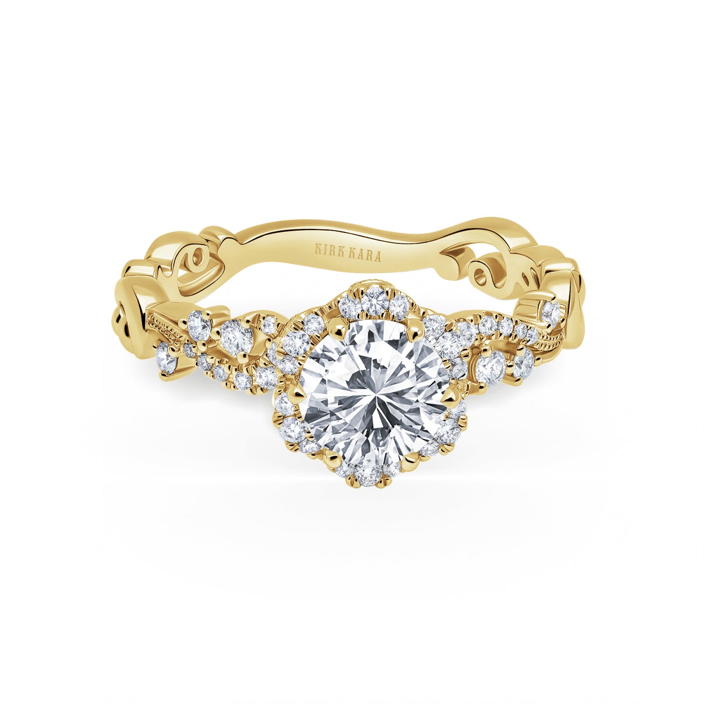 Artisan Crown Halo Diamond Engagement Ring