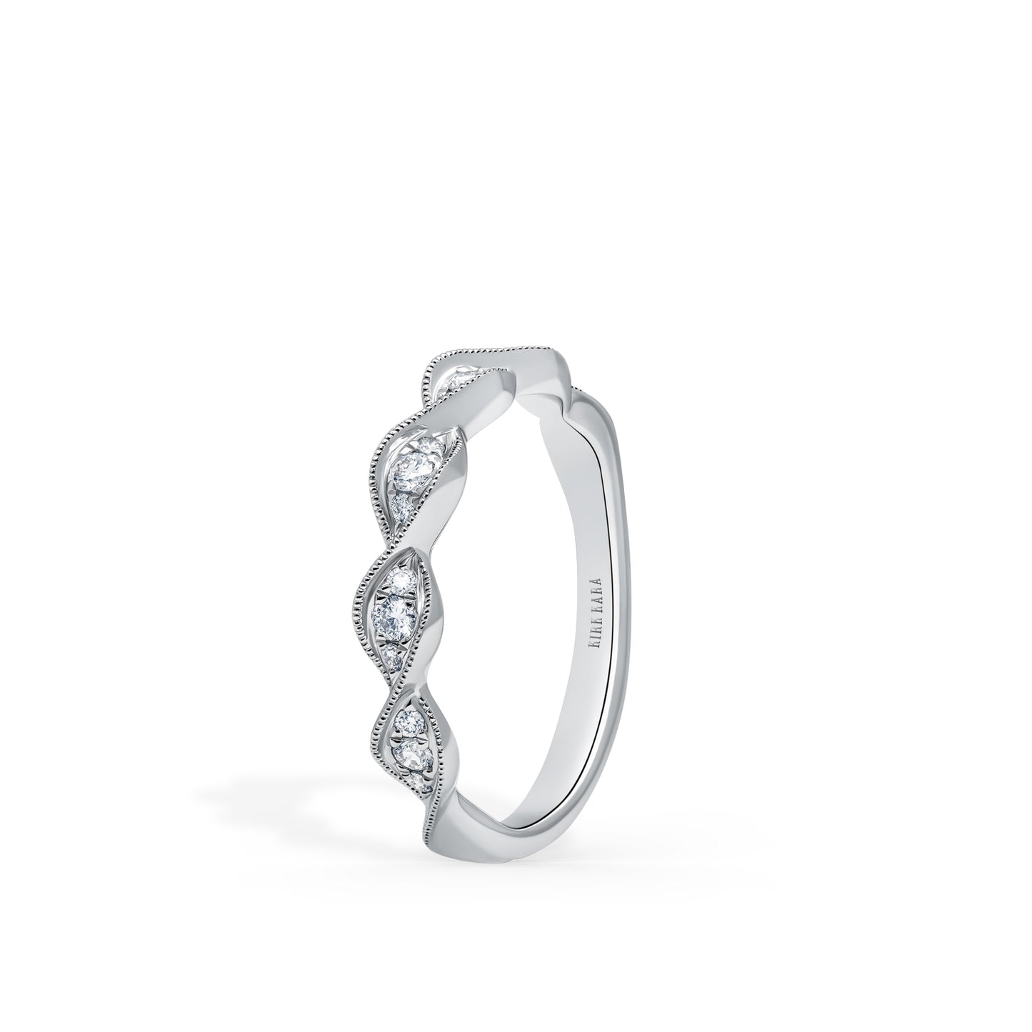 Twist Milgrain Pavé Diamond Wedding Band