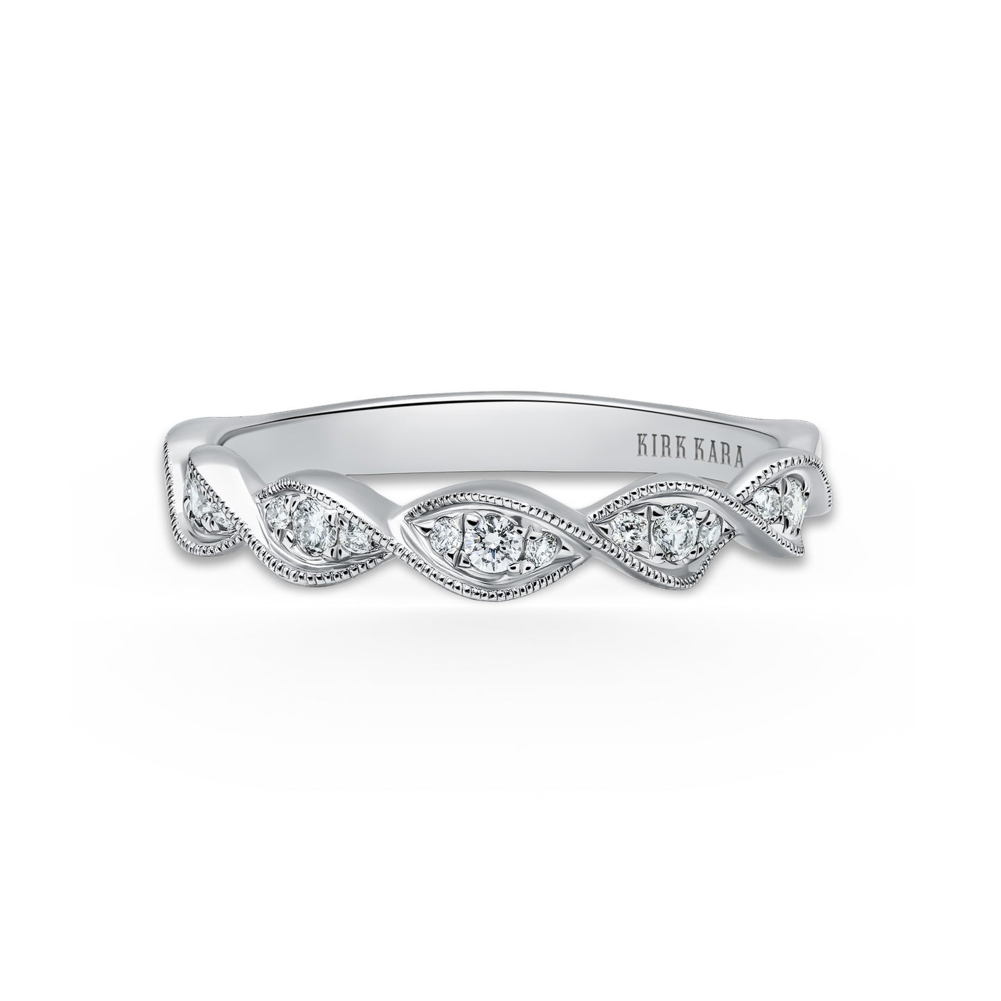 Twist Milgrain Pavé Diamond Wedding Band