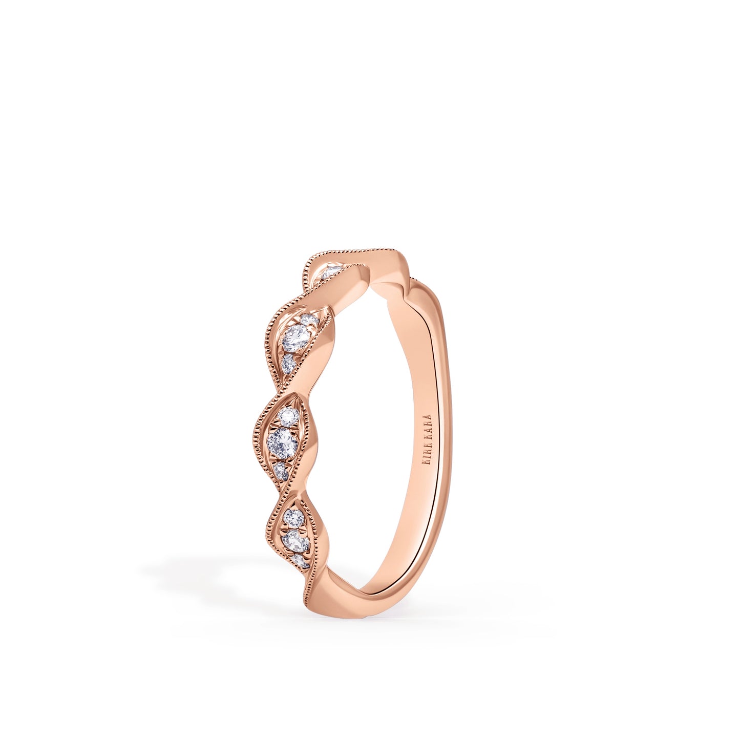 Twist Milgrain Pavé Diamond Wedding Band