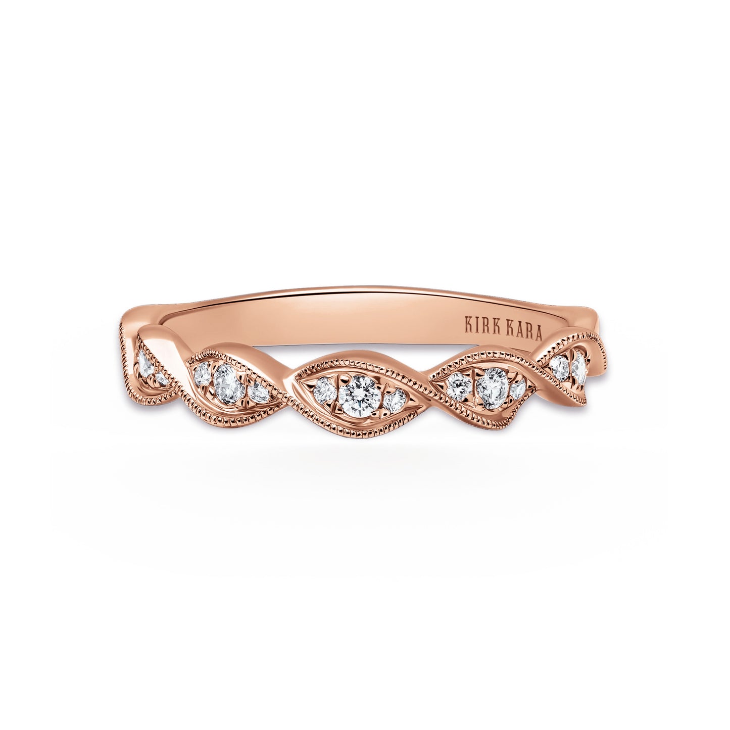 Twist Milgrain Pavé Diamond Wedding Band