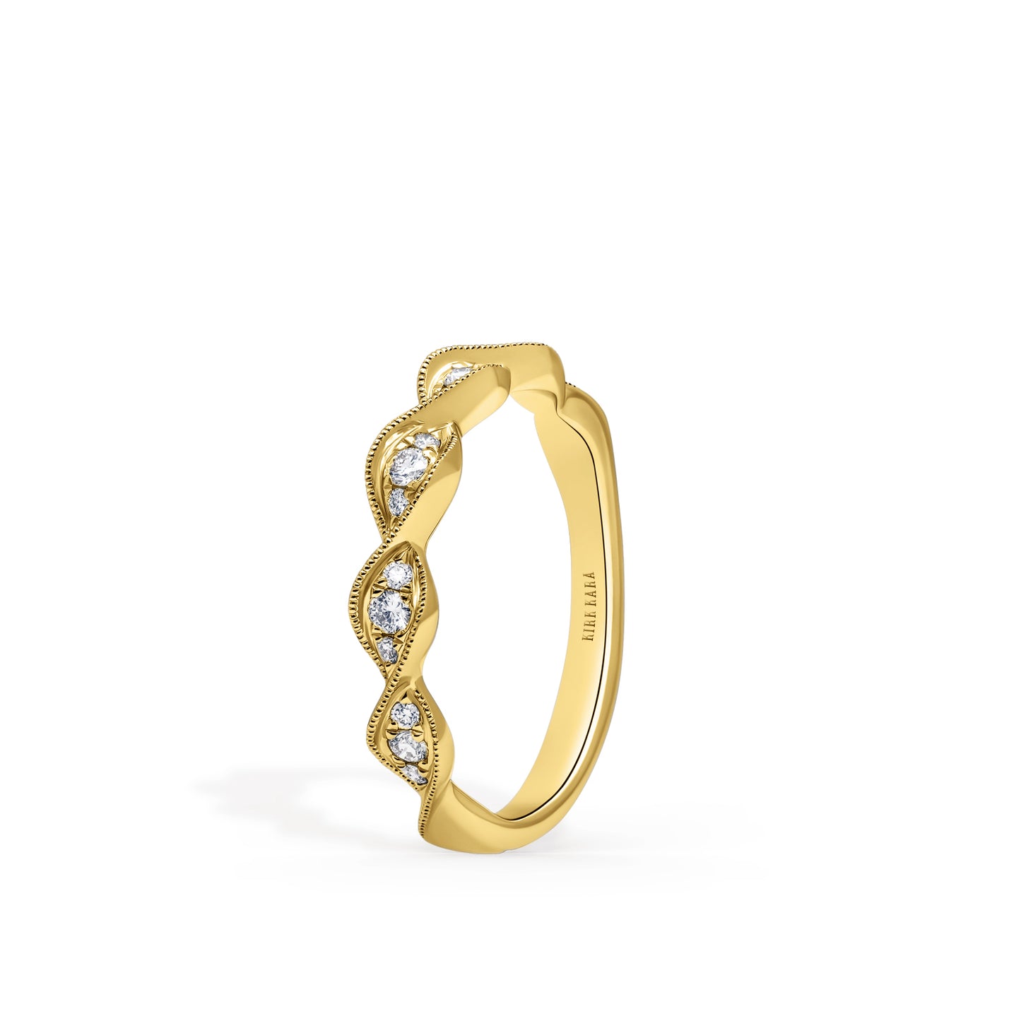 Twist Milgrain Pavé Diamond Wedding Band