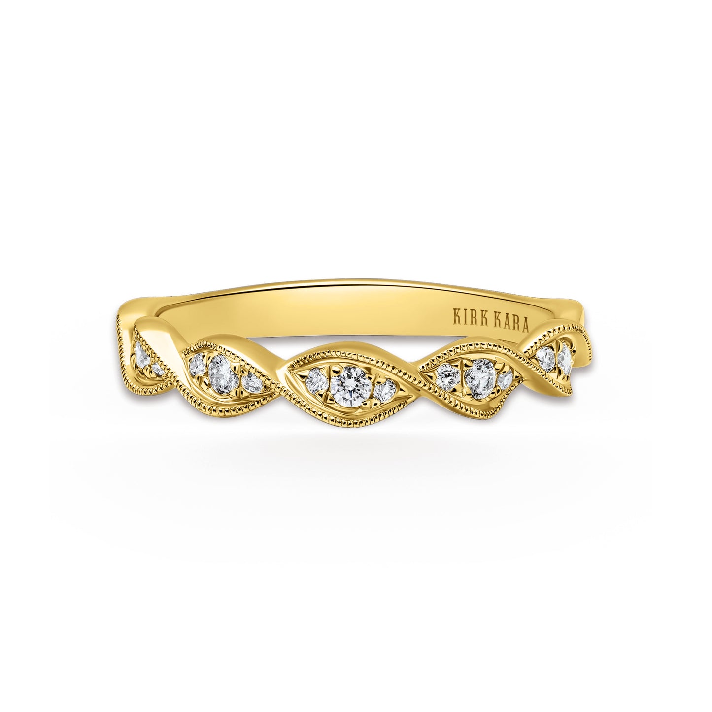 Twist Milgrain Pavé Diamond Wedding Band