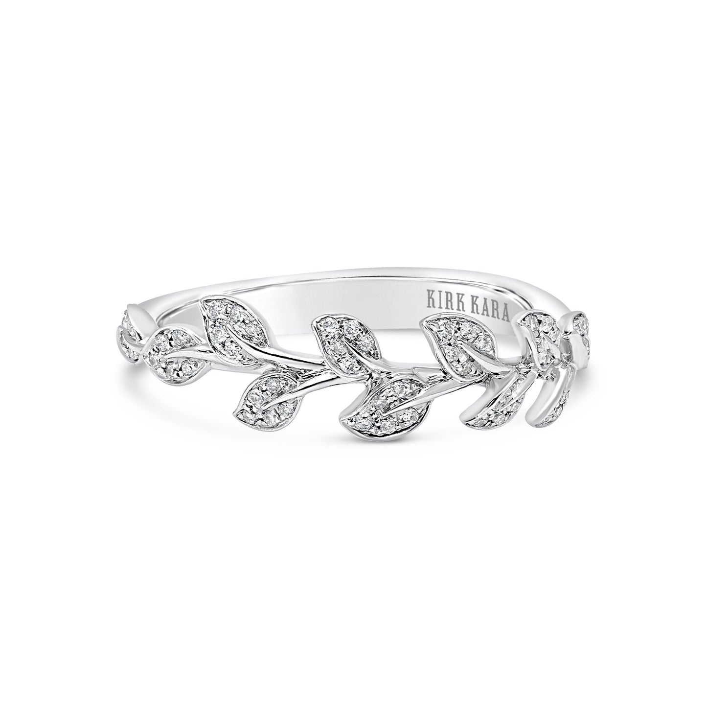 Pavé Leaf Diamond Wedding Band