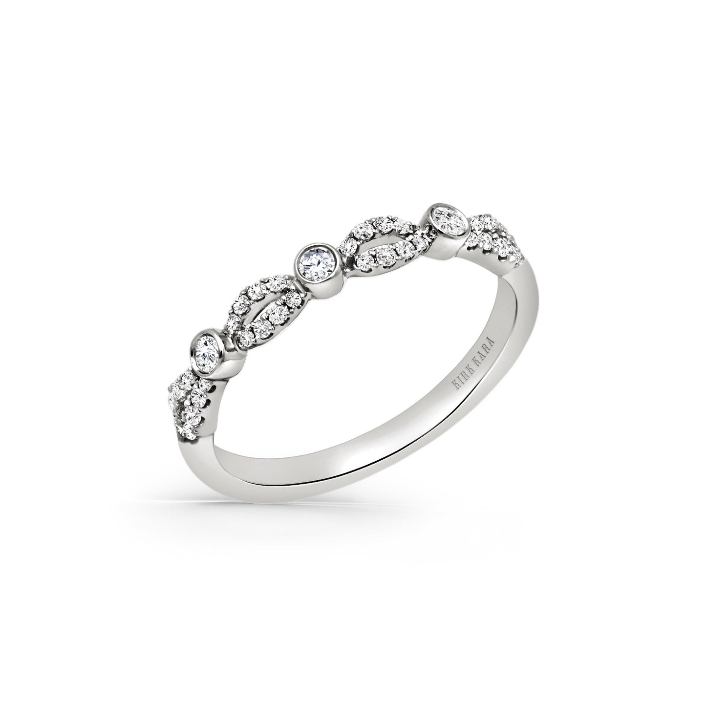 Deco Bezel Accent Diamond Wedding Band