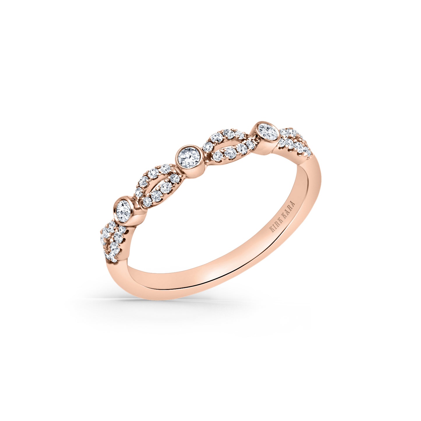 Deco Bezel Accent Diamond Wedding Band