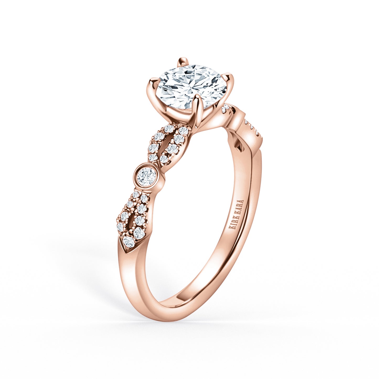 Deco Bezel Accent Diamond Engagement Ring