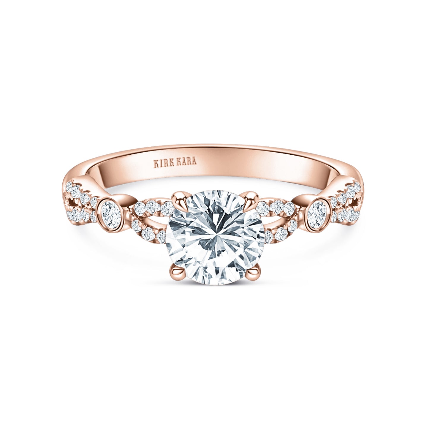 Deco Bezel Accent Diamond Engagement Ring